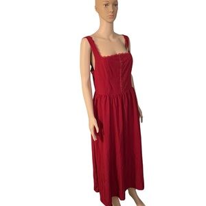 KUTAMAI Chic Red Midi Dress